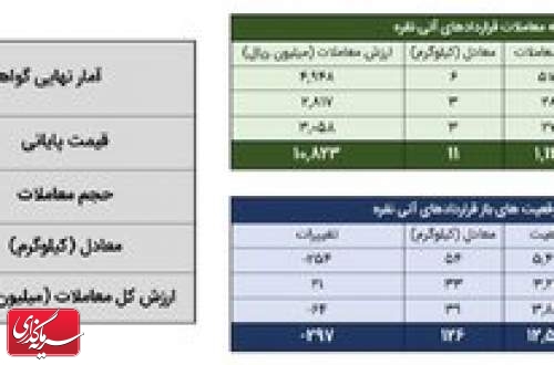 معامله ۲۶ کیلوگرم شمش نقره در بورس کالا
